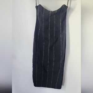 Fashion Nova Dark Gray Strapless Dress